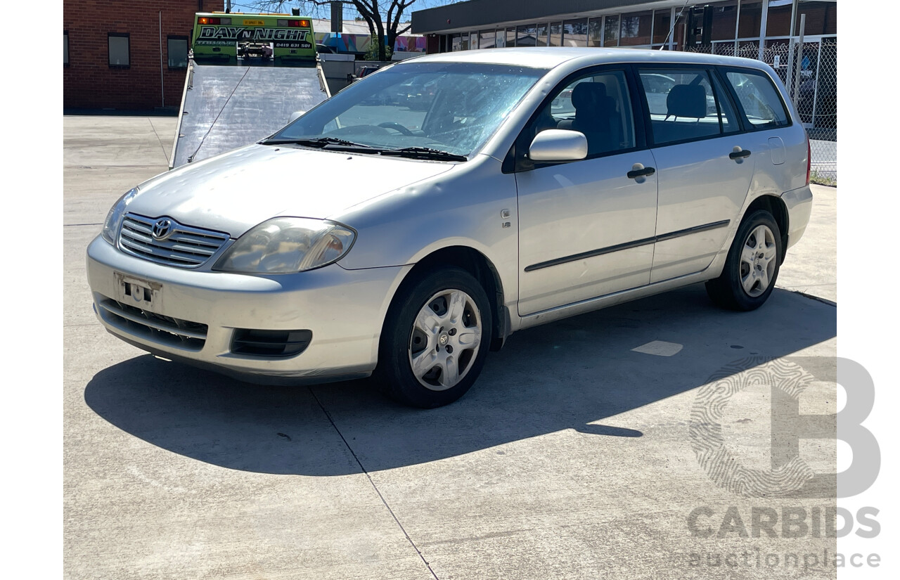 9/2004 Toyota Corolla Ascent ZZE122R 4d Wagon Silver 1.8L