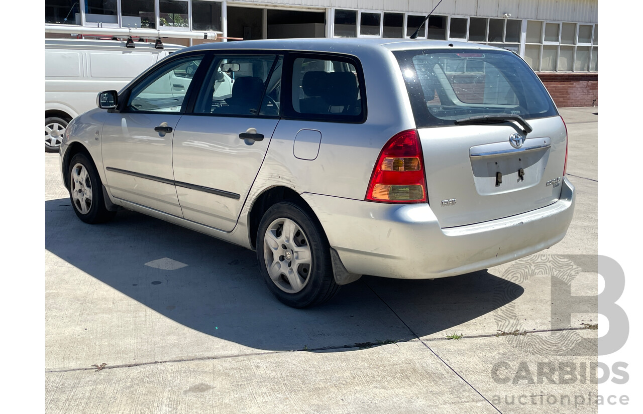 9/2004 Toyota Corolla Ascent ZZE122R 4d Wagon Silver 1.8L