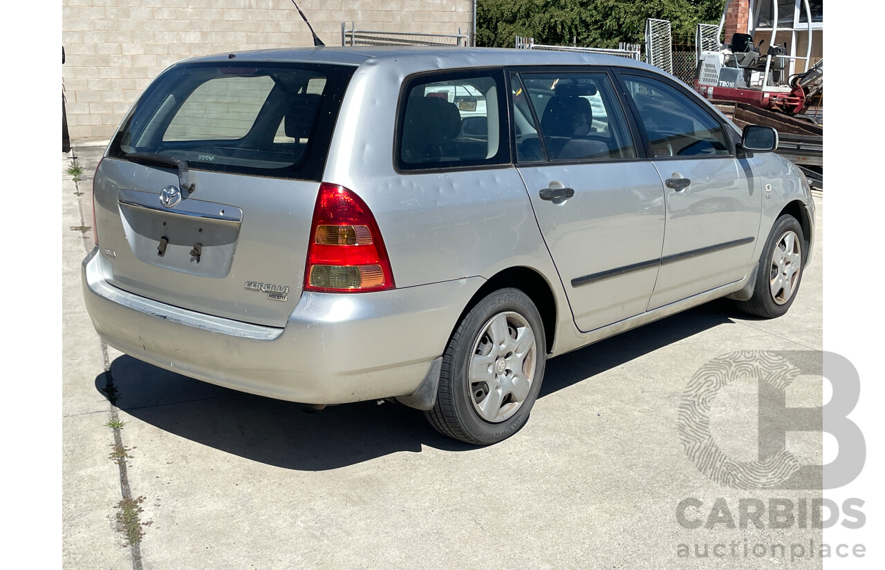 9/2004 Toyota Corolla Ascent ZZE122R 4d Wagon Silver 1.8L