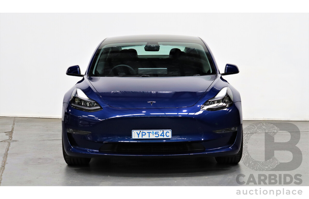 11/2021 Tesla Model 3 E3DB Performance Dual Motor Blue 4 door Sedan - Dedicated Electric