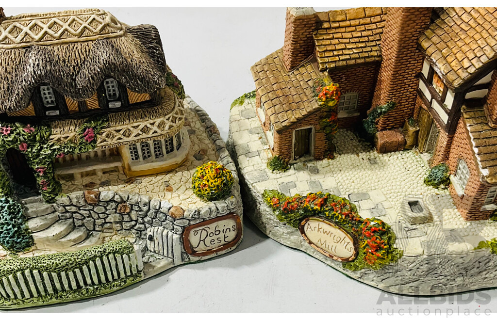 Collection of Five Memory Lane Cottages by Peter Tomlins Including Robins Rest, St Mary Church and More
