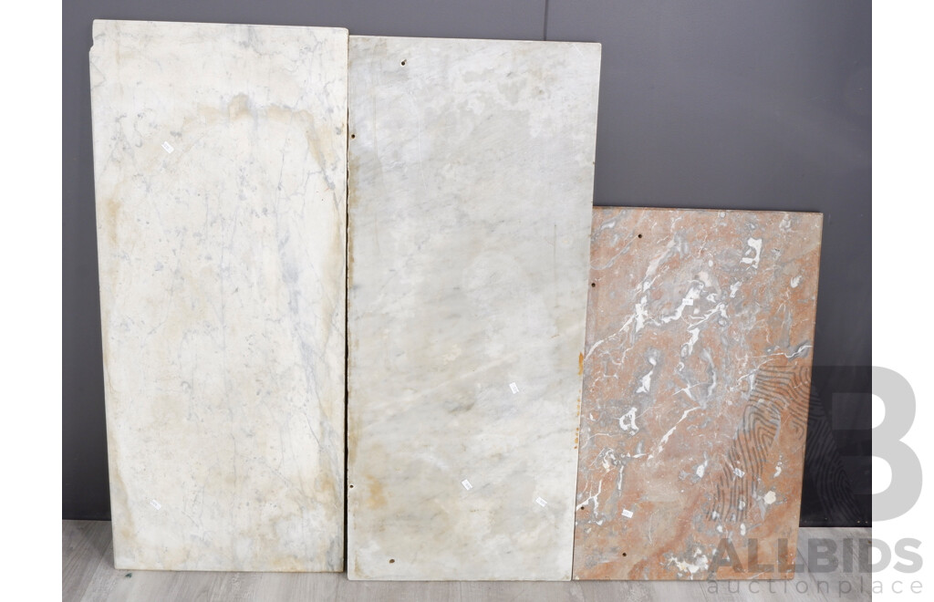 Three Marble Slabs for Use as Table Tops