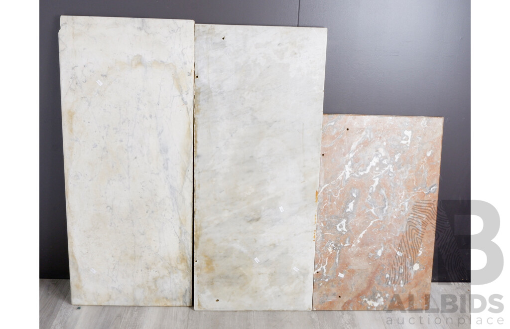 Three Marble Slabs for Use as Table Tops