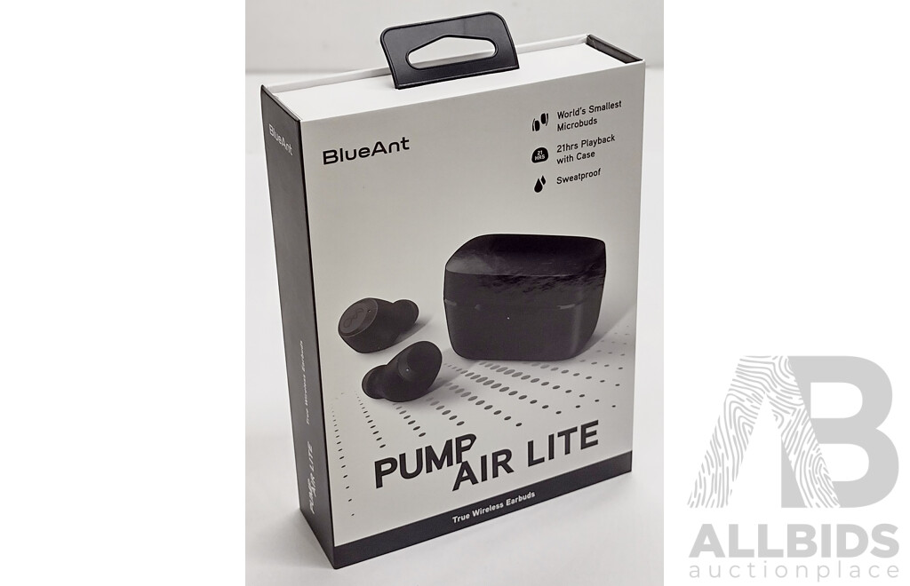 BlueAnt Pump Air Lite (Black) in Ear Headphones - Brand New - ORP $89.00