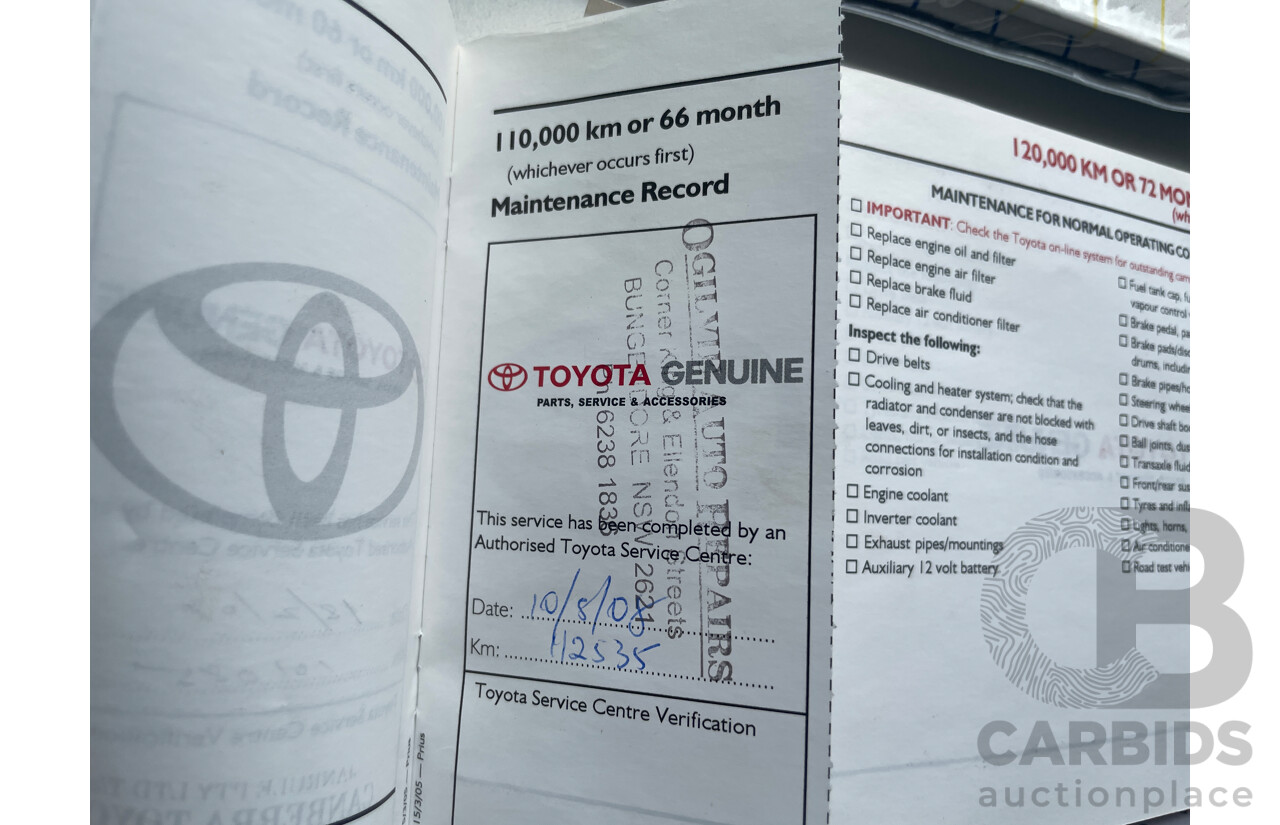 7/2005 Toyota Prius I-Tech Hybrid NHW20R 5d Hatchback Red 1.5L