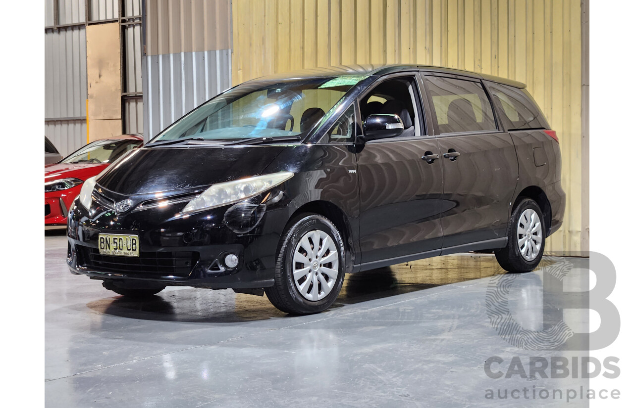 12/2011 Toyota Tarago GLi ACR50R 4d Wagon Black 2.4L - 8 Seater