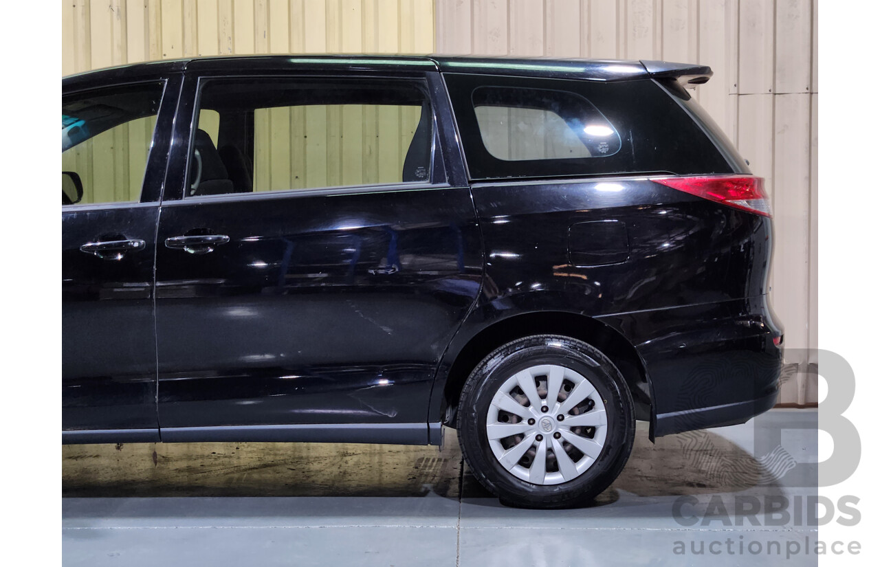 12/2011 Toyota Tarago GLi ACR50R 4d Wagon Black 2.4L - 8 Seater