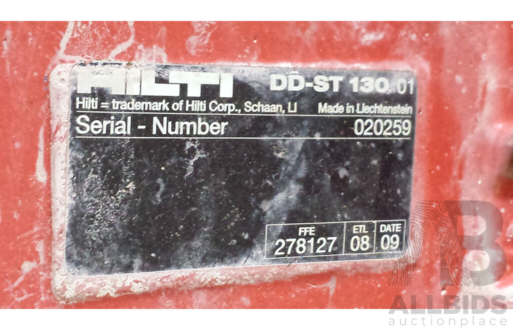 Hilti DD 130 Wet and Dry Core Drill With Hilti Accessories and Core Drills