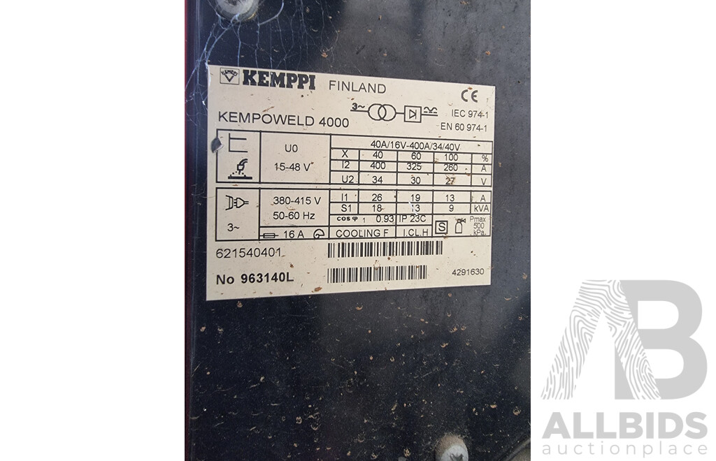 KEPPI 'KEMPO Weld 4000' Welder With KEPPI 'KEMPO Weld K400' Wire Feeder