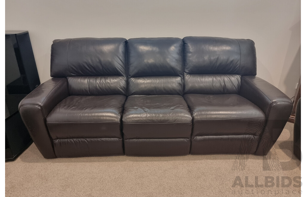 Nick Scali Leather 3 Seater Electric Recliner Lounges - Quantity of 3