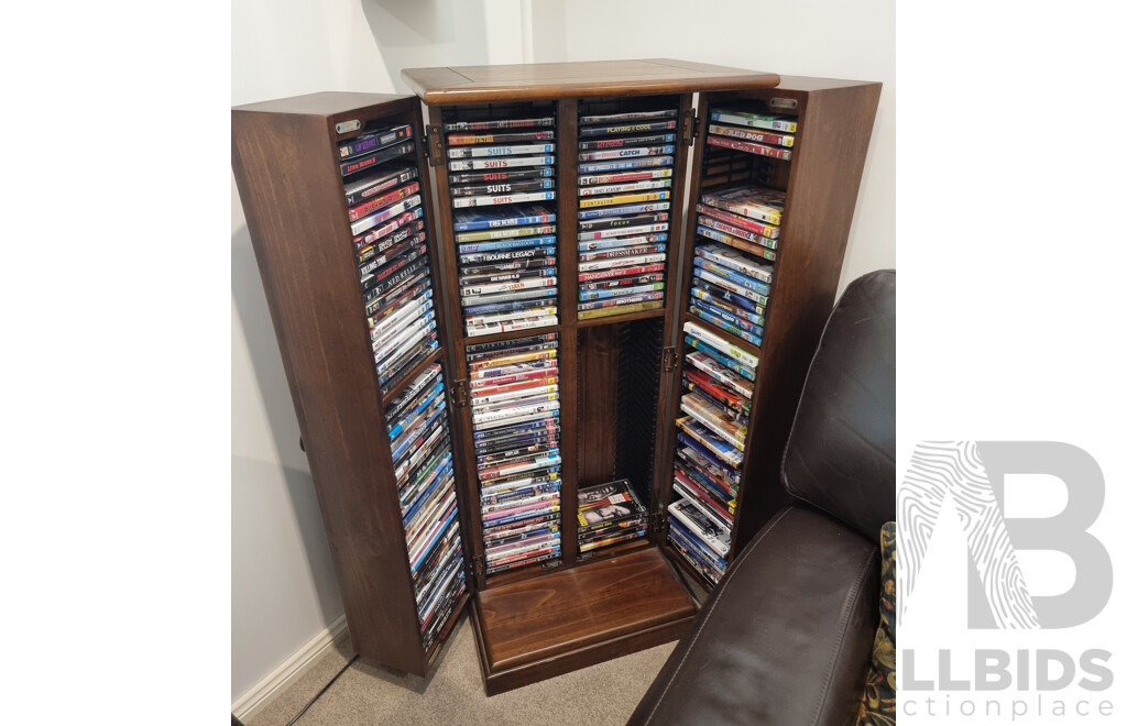 Large Collection of DVD's and Cabinet