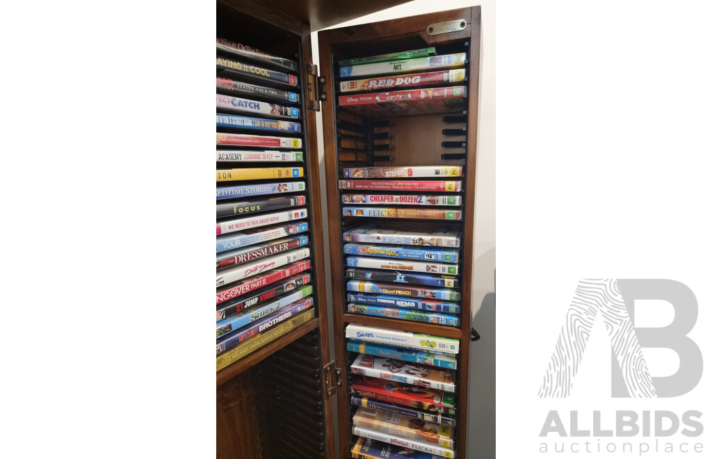 Large Collection of DVD's and Cabinet