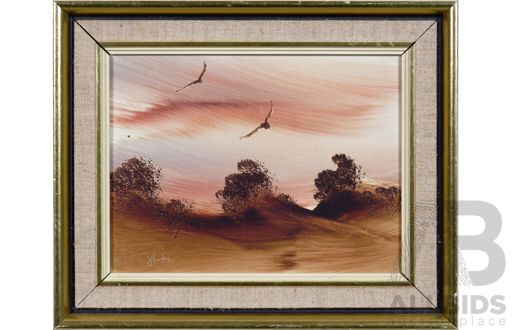 Jim Crofts (born 1922), Group of 4 Oil on Board Landscape Paintings, largest 14 x 19 cm (4)