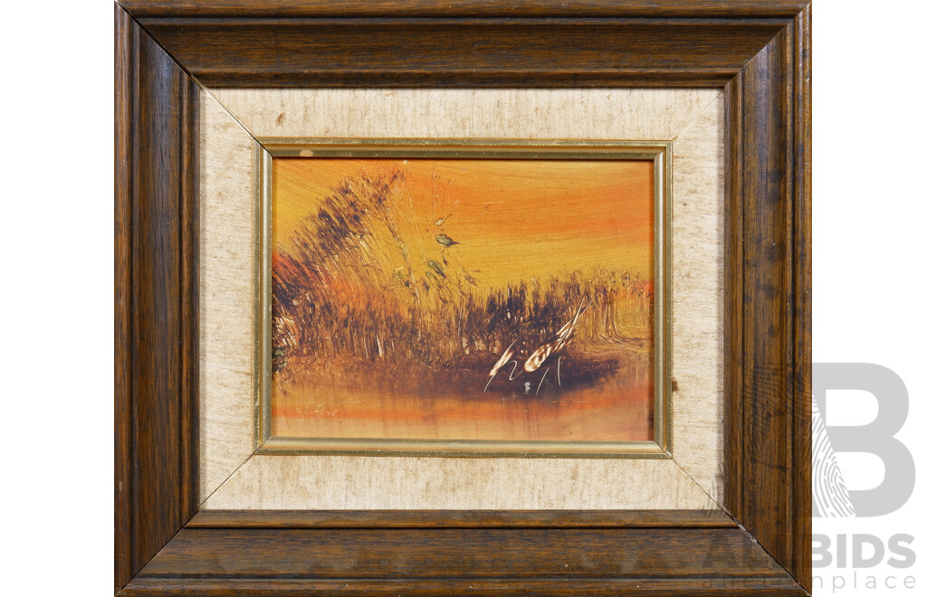 Jim Crofts (born 1922), Group of 4 Oil on Board Landscape Paintings, largest 24 x 19 cm (4)