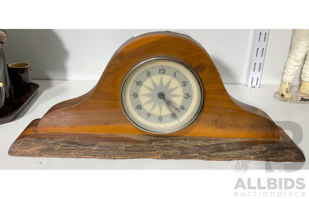 Vintage Mulga Wood Mantle Clock