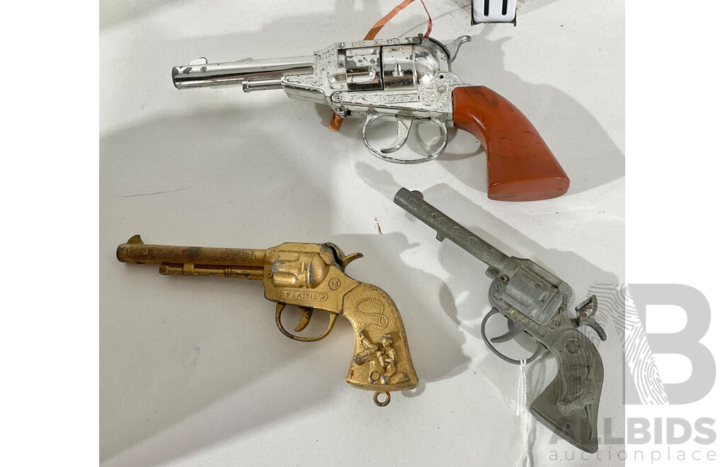 Three Vintage Toy Cap Guns