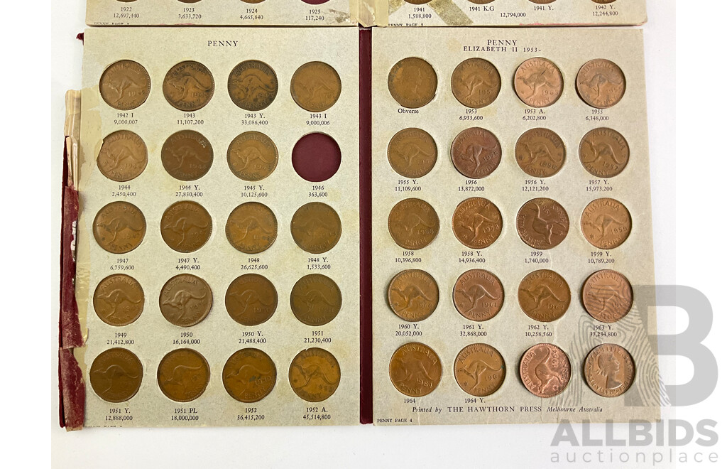 Australian Penny Album 1911-1964 (Lacking 1925, 1930, 1946)