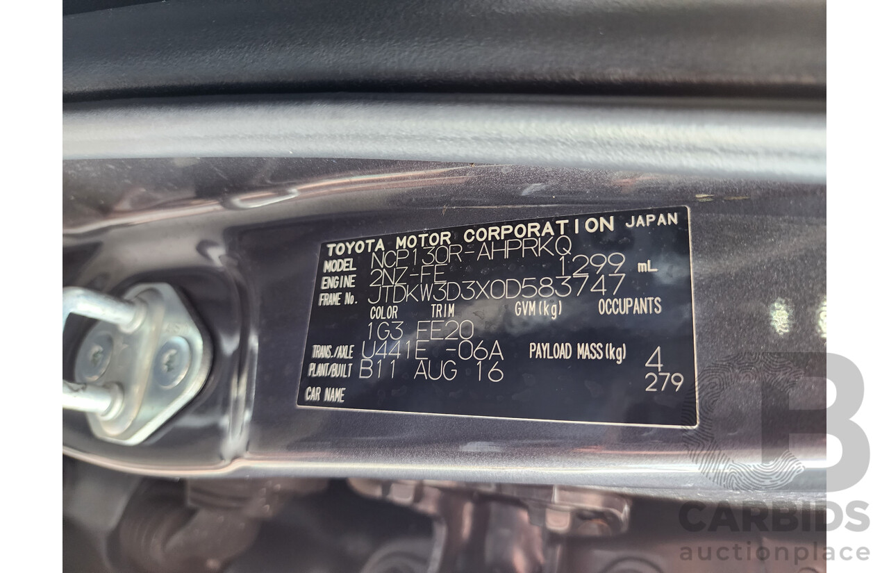 9/2016 Toyota Yaris Ascent NCP130R MY15 5d Hatchback Grey 1.3L
