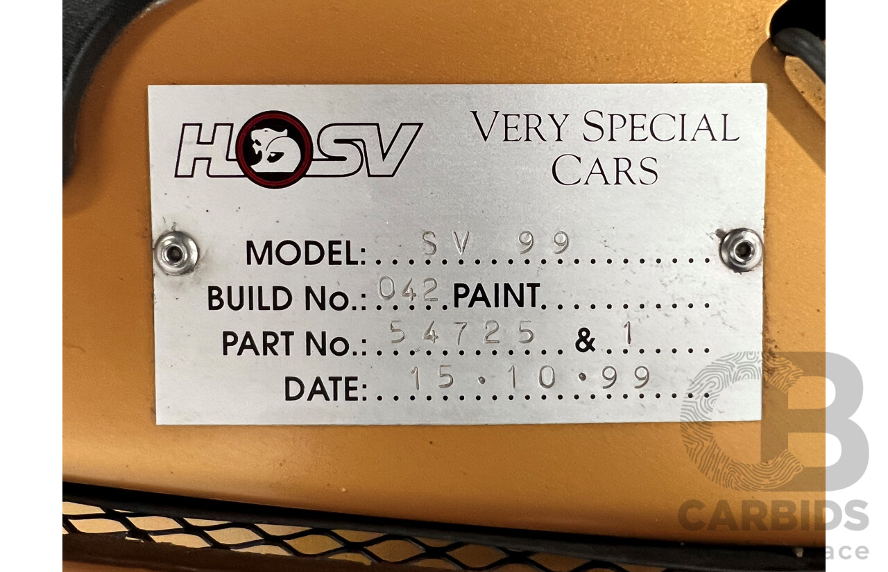 9/1999 Holden HSV SV99 VTII 4d Sedan Hackett Gold 5.7L V8 - Build Number 42/99