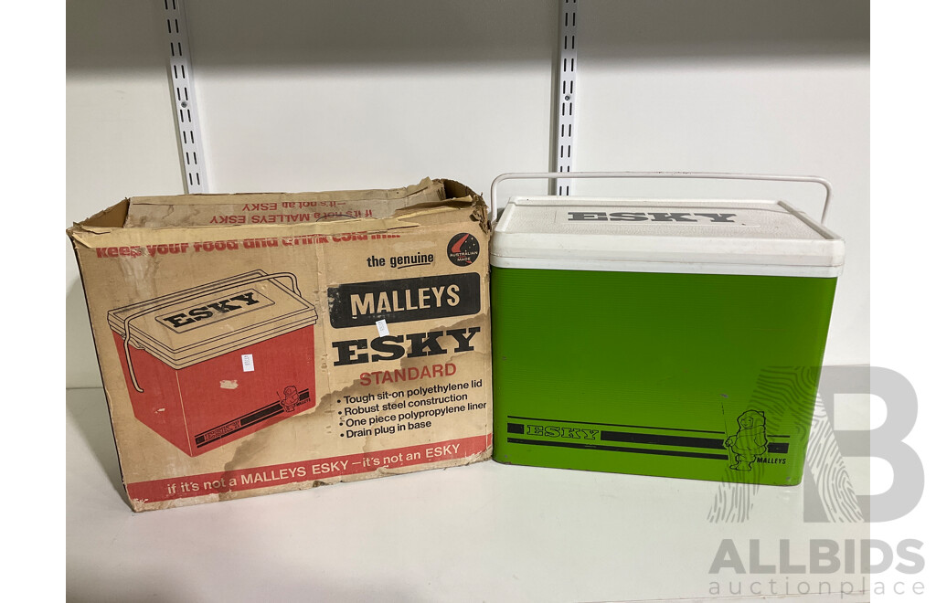 Vintage Green Malleys Esky with Original Box