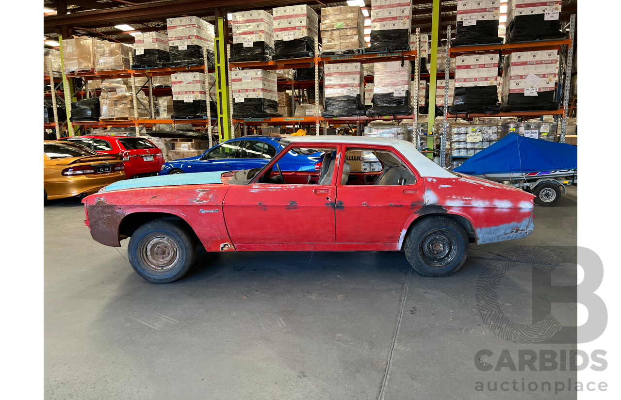 11/1977 Holden Kingswood SL HZ 4d Sedan Red 3.3L Rolling Shell