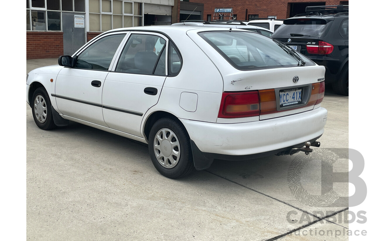 11/1998 Toyota Corolla CSi SECA AE101R 5d Liftback White 1.6L