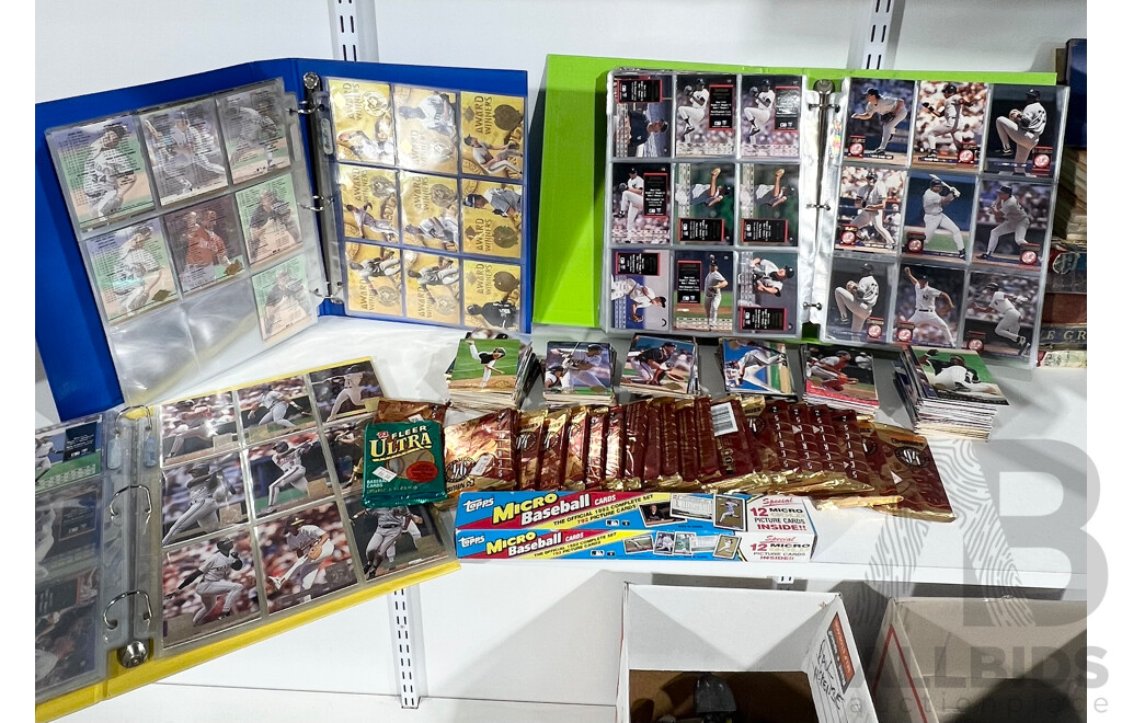 Lot of Assorted Baseball Collector Cards Including Packets of Sealed Don Russ Special Edition