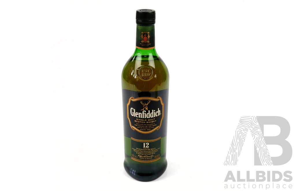 Glenfiddich Single Malt Scotch Whisky, 12 Years Old, 1L