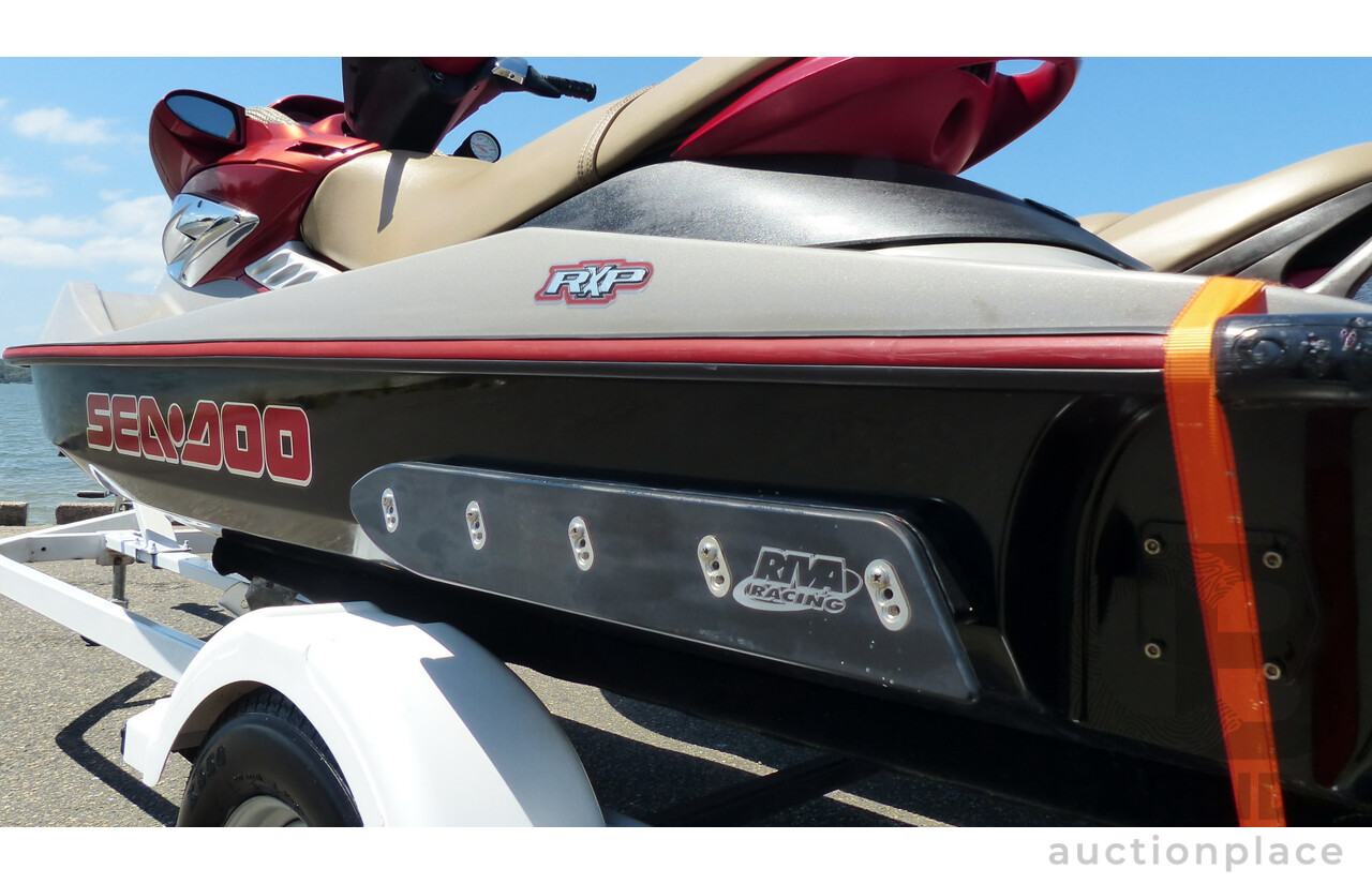 05/2005 Sea-Doo RXP 4-TEC Supercharged & 02/2004 Sea-Doo GTX 4-TEC Supercharged on 01/2012 Homemade Tandem Jet Ski Trailer