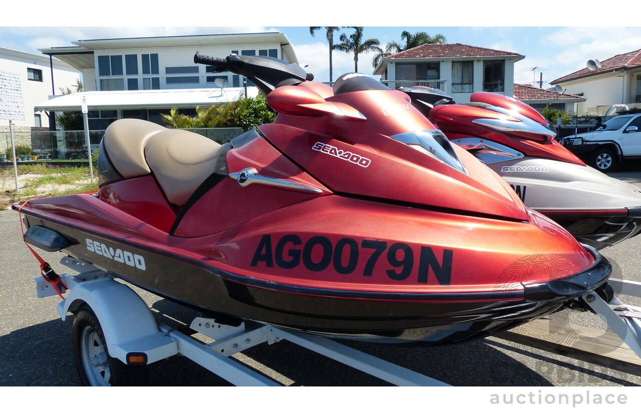 05/2005 Sea-Doo RXP 4-TEC Supercharged & 02/2004 Sea-Doo GTX 4-TEC Supercharged on 01/2012 Homemade Tandem Jet Ski Trailer