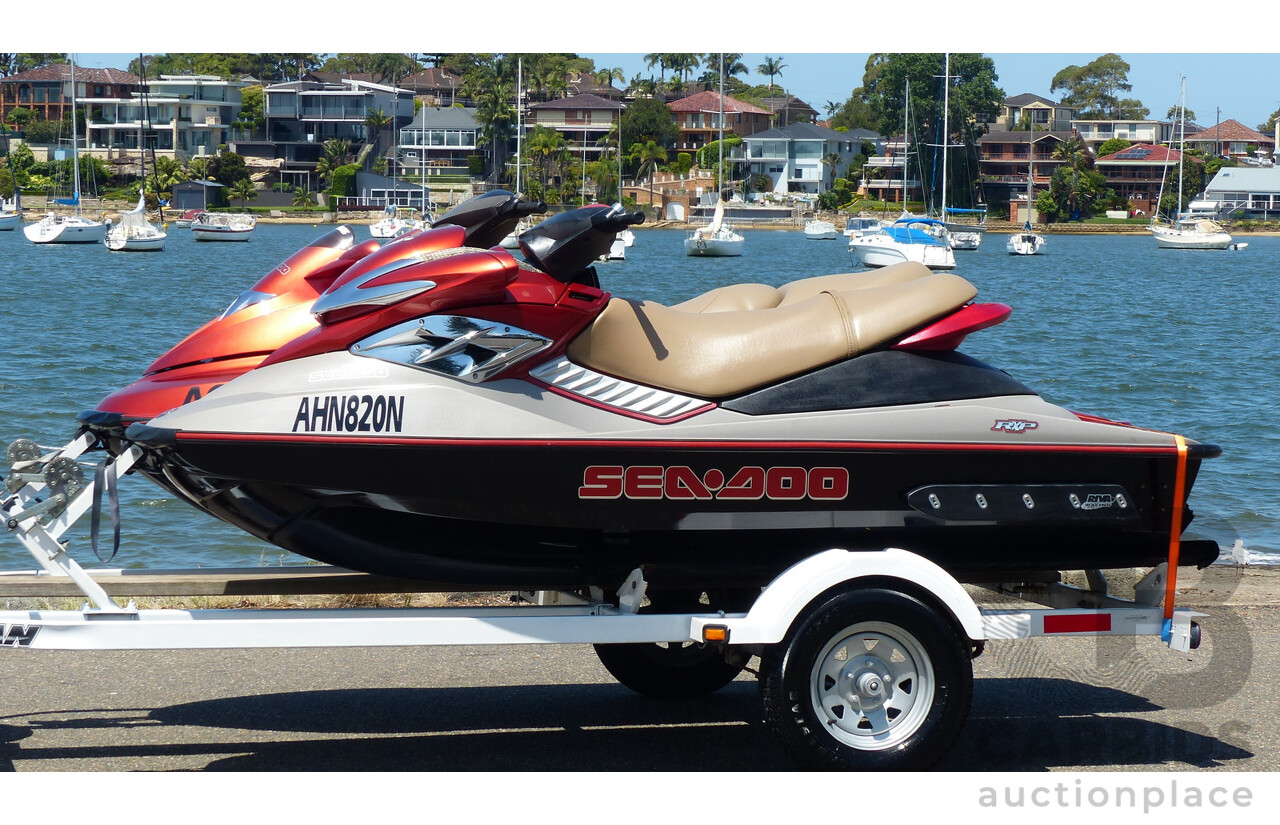 05/2005 Sea-Doo RXP 4-TEC Supercharged & 02/2004 Sea-Doo GTX 4-TEC Supercharged on 01/2012 Homemade Tandem Jet Ski Trailer