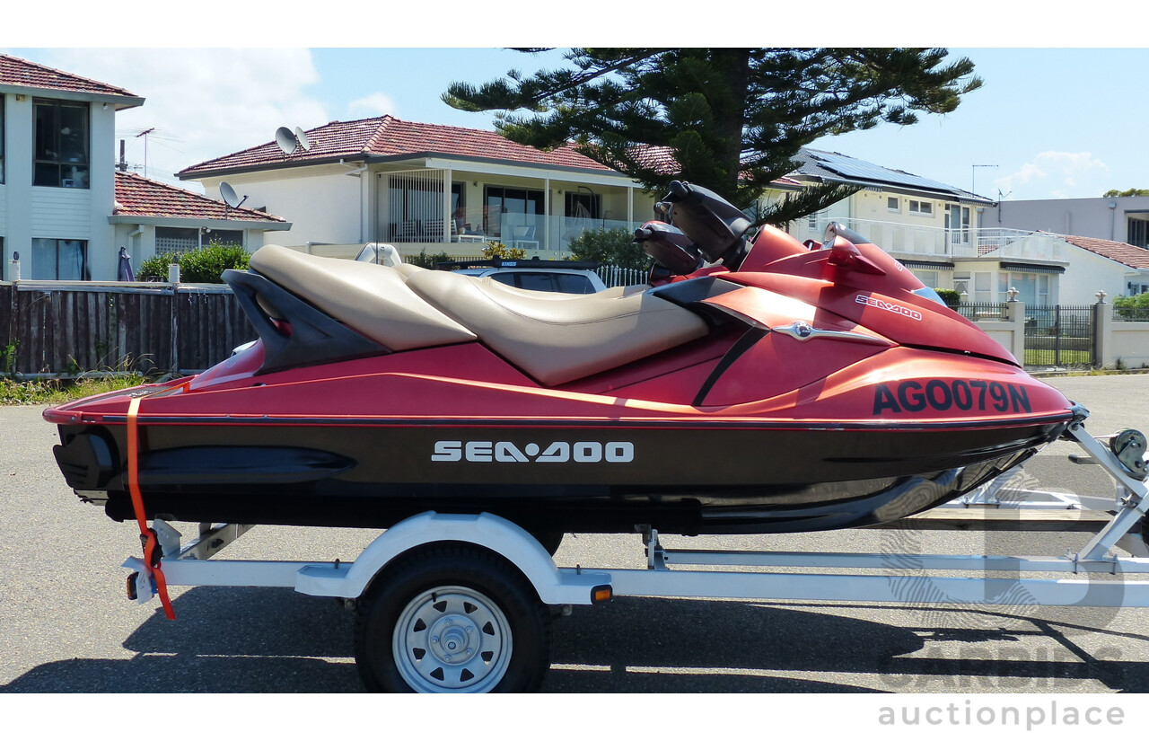 05/2005 Sea-Doo RXP 4-TEC Supercharged & 02/2004 Sea-Doo GTX 4-TEC Supercharged on 01/2012 Homemade Tandem Jet Ski Trailer