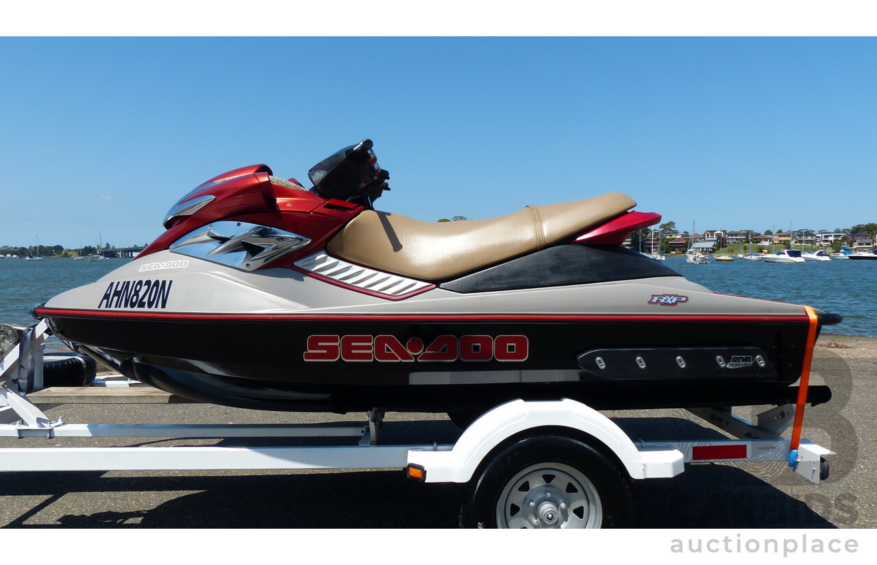 05/2005 Sea-Doo RXP 4-TEC Supercharged & 02/2004 Sea-Doo GTX 4-TEC Supercharged on 01/2012 Homemade Tandem Jet Ski Trailer