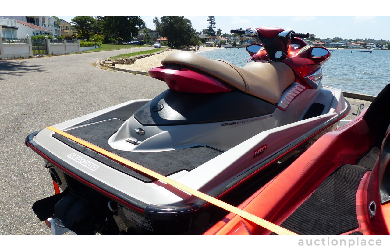 05/2005 Sea-Doo RXP 4-TEC Supercharged & 02/2004 Sea-Doo GTX 4-TEC Supercharged on 01/2012 Homemade Tandem Jet Ski Trailer