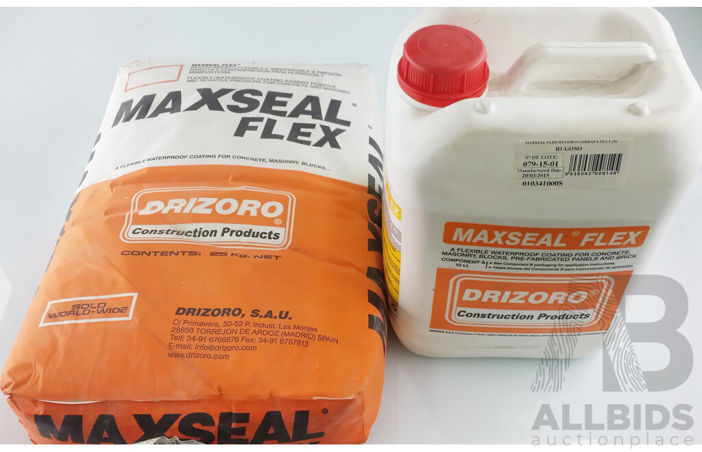 Drizoro MAXSEAL Flex - Flexible Waterproof Coating Kit Powder & Liquid (2 Parts) - New