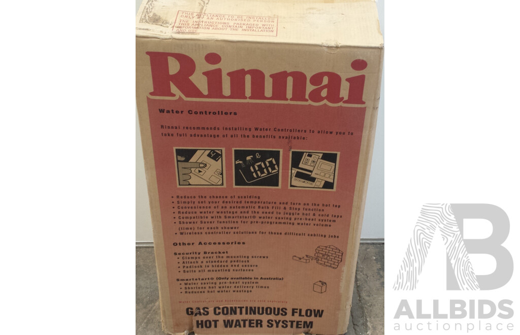 Rinnai Infinity 26i(internal) Continuous Flow Natural Gas Hot Water System - Brand New - RRP 3025.00