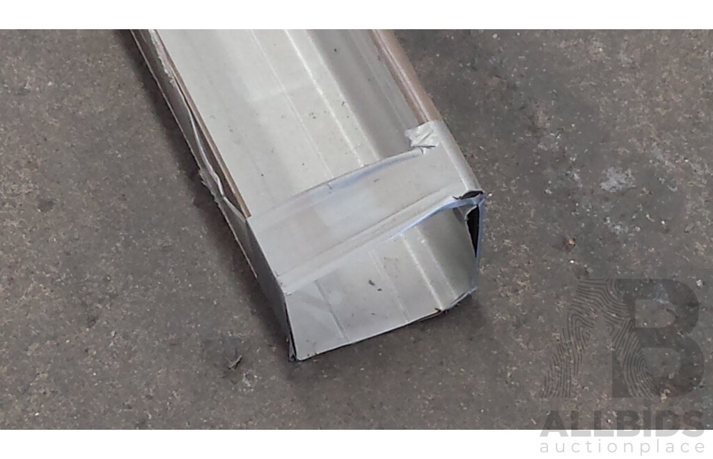 2 X Ace Guttering Jasmine Brown Downpipes - 2.4 Meter Lengths and Stratco Banyan Brown Slotted Guttering - 6.5 Meter Length  - New