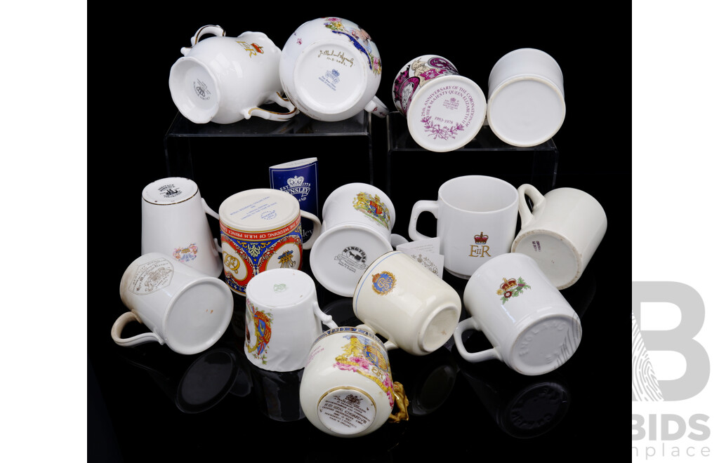 Large Collection Vintage British Royal Family Commemorative Ware Including Queen Elizabeth II, King Edward VIII, King George V and More