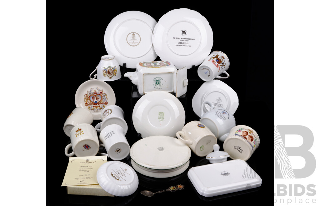 Large Collection Vintage British Royal Familly Commemorative Ware Including Queen Elizabeth II, King Edward VIII, King George V, Queen Mother Teapot Example and More