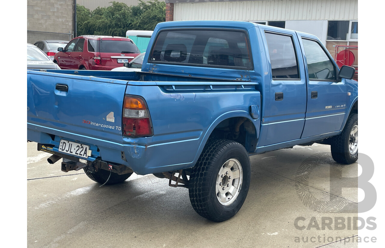 6/2002 Holden Rodeo LX (4x4) TFR9 MY02 Crew Cab P/Up Blue 3.0L