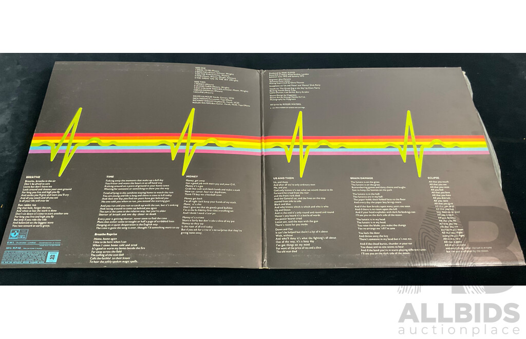 Pink Floyd, The Dark Side of the Moon, Gatefold, Vinyl LP Record and Poster 