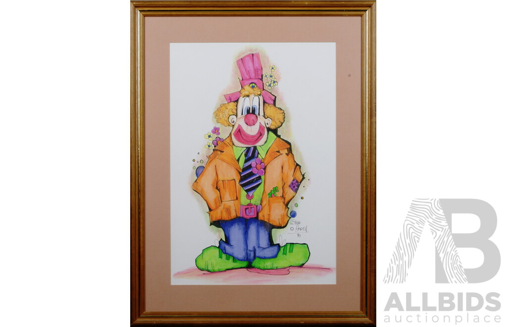 Steve Hardy, Clown 1990, Watercolour and Ink