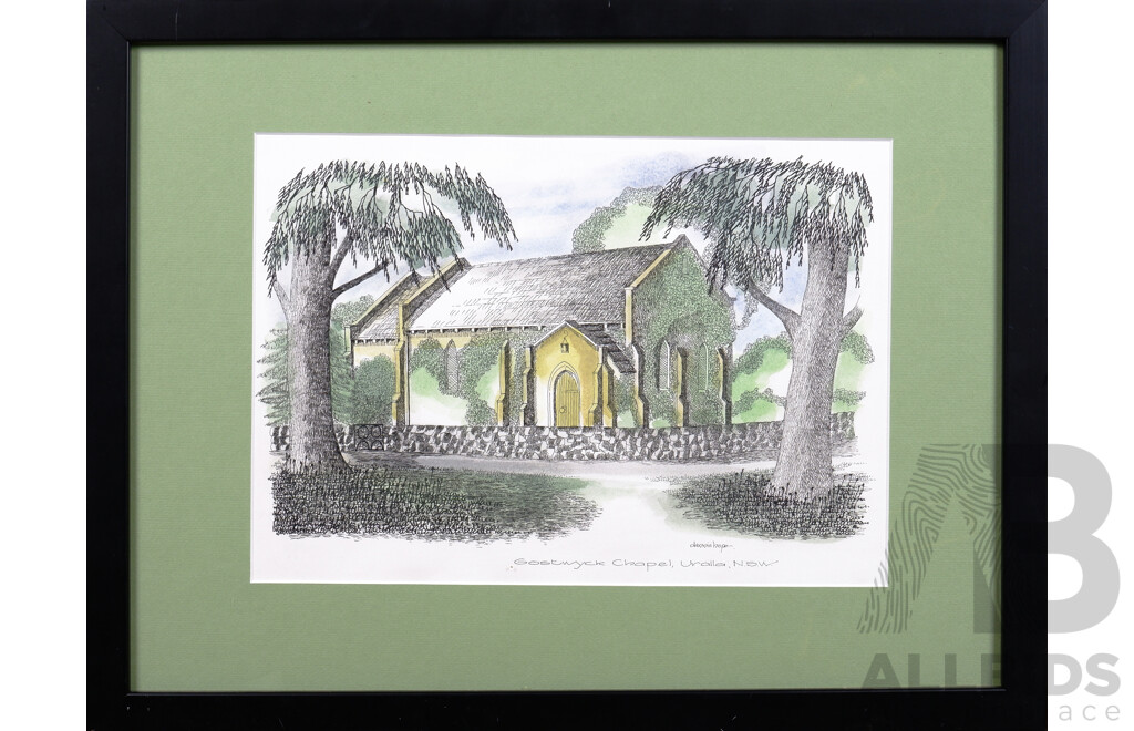 Dennis Hope, Gostwyck Chapel - Uralla NSW, Felt Tipped Pen and Watercolour, 20.5 X 29 Cm
