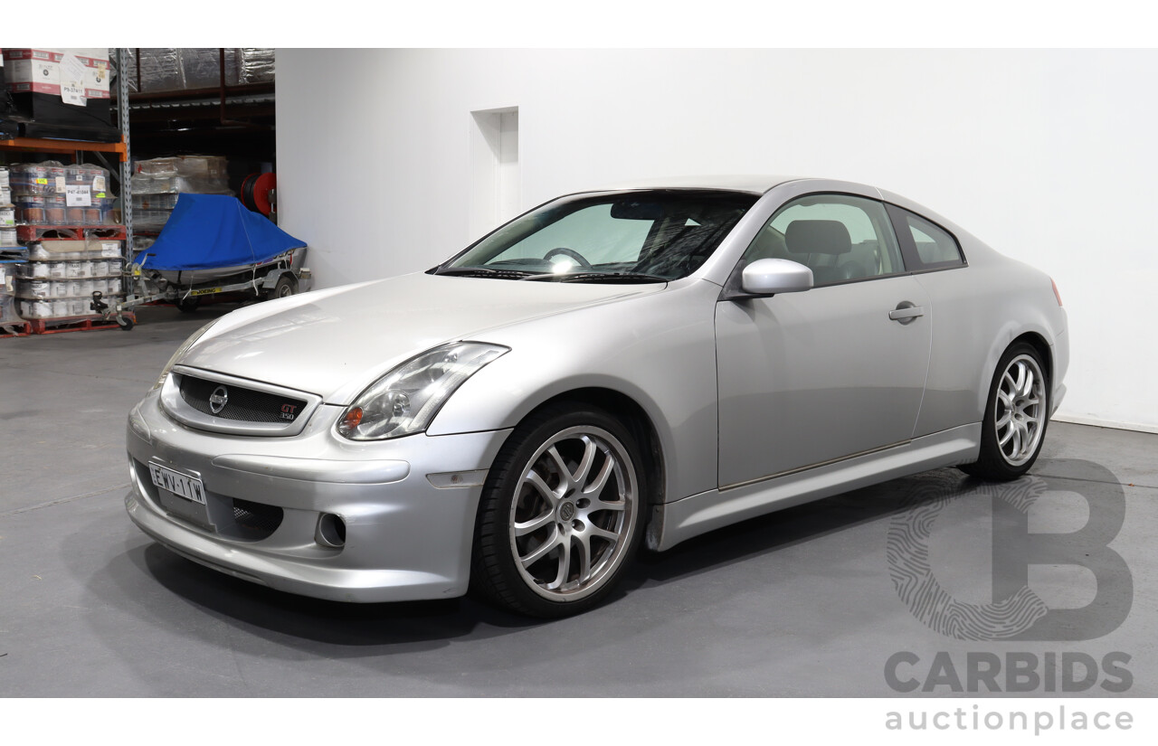 2/2005 Nissan Skyline V35 350 GT 2d Coupe Silver 3.5L V6