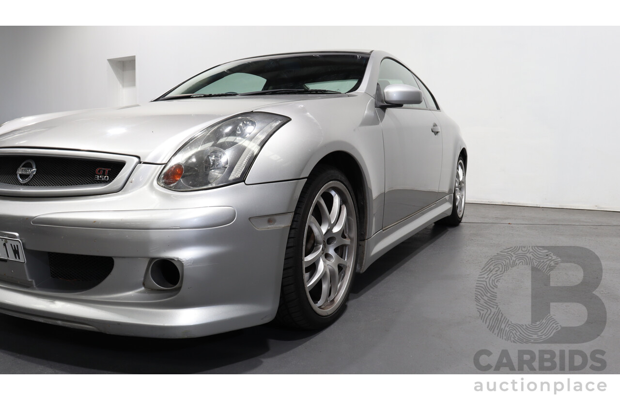 2/2005 Nissan Skyline V35 350 GT 2d Coupe Silver 3.5L V6