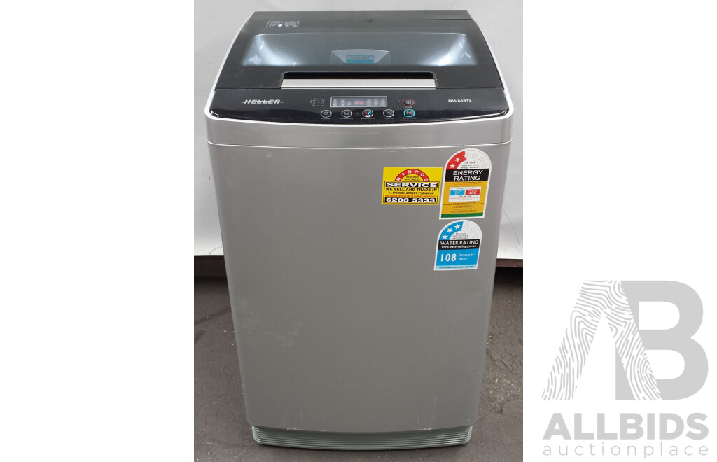 Heller Fully Automatic 8.0Kg Washing Machine HWM8TL