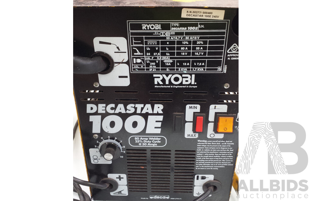 Ryobi Decastar 100e MIG Welder and Accessories
