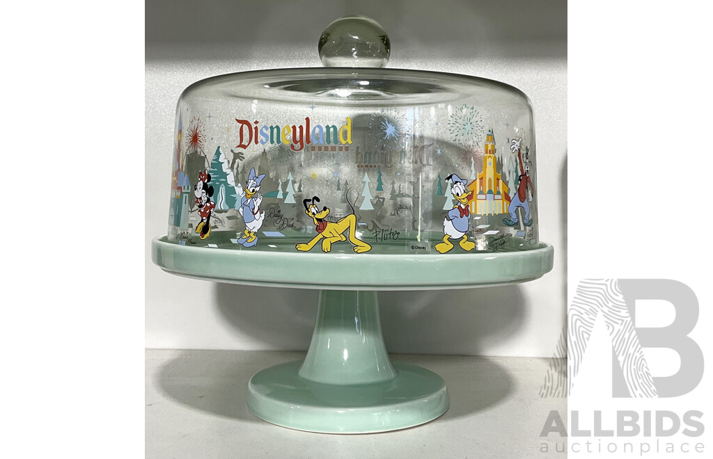 Official Disneyland Ceramic Cake Stand with Glass Cloche