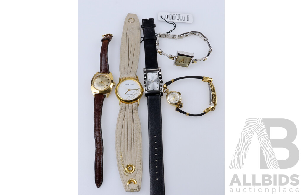 Collection of (5) Vintage Ladies Watches Including Longines Bracelet Watch