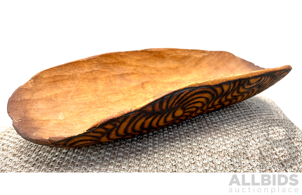 Australian Aboriginal Carved Wooden Coolamon Bowl